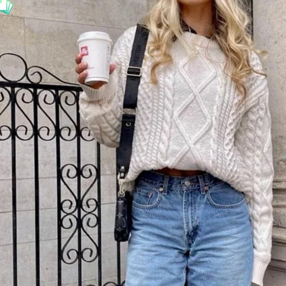 Aelfric Eden Off White Retro Rory Gilmore Knit Sweater
